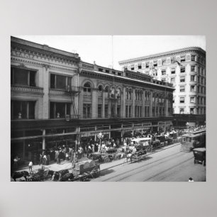 Póster Broadway y Fourth Street, Los Ángeles, aproximadam