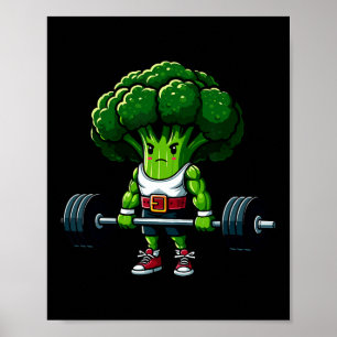 Póster Broccoli Deadlift Levantamiento de Pesas Gimnasio 