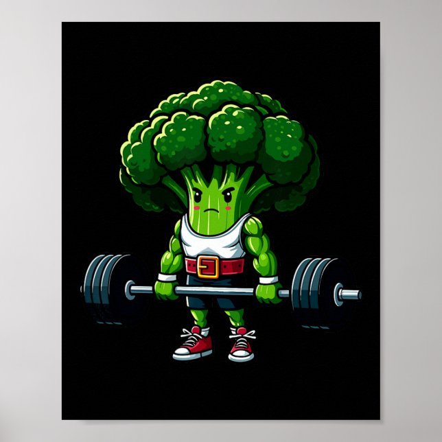 Póster Broccoli Deadlift Levantamiento de Pesas Gimnasio  (Frente)