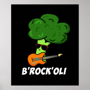 Póster Broccoli Pun Dark BG B-Rock-Oli Funny Rocker