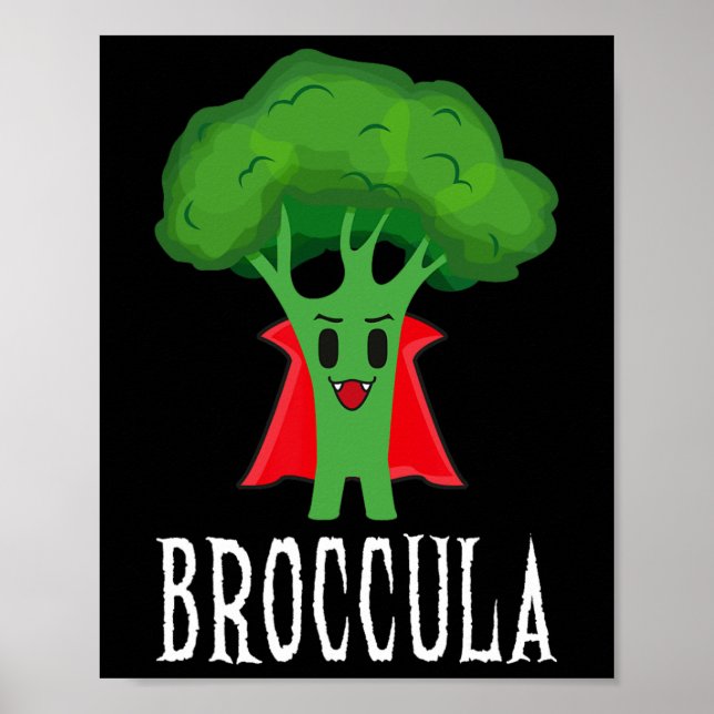 Póster Broccula Funny Broccoli Halloween Lazy Costume (Frente)