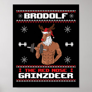 Póster Brodolf Los Navidades Feo Del Gimnasio De La Nariz