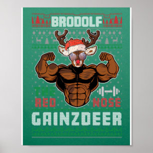 Póster Brodolf Los Navidades Feo Del Gimnasio De La Nariz