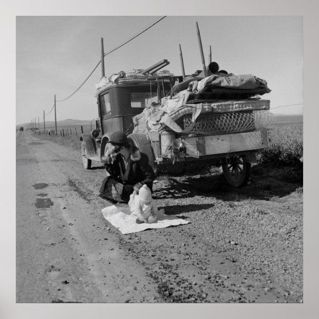 Póster Broke, Baby Sick y Car Trouble Dorothea Lange (Frente)