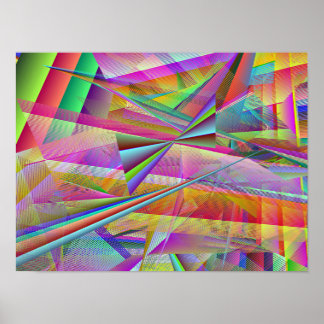 Póster Broken Glass Shattered Mirror Line Art