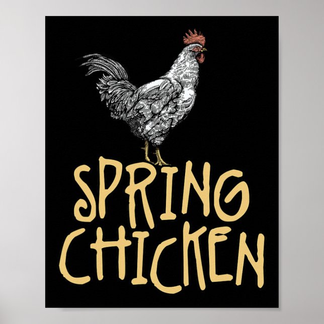 Póster Broma de edad avanzada de pollo de primavera Cumpl (Frente)