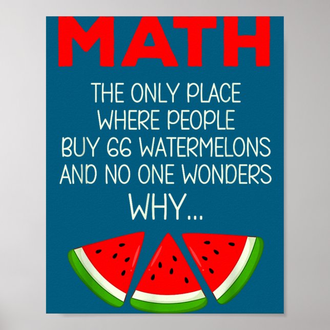 Póster Broma divertida de cálculo de sandía de matemática (Frente)