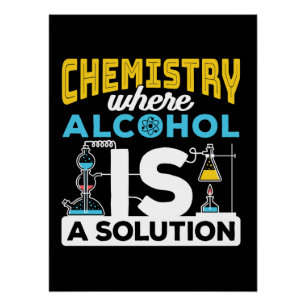 Póster Broma divertida de solución de química