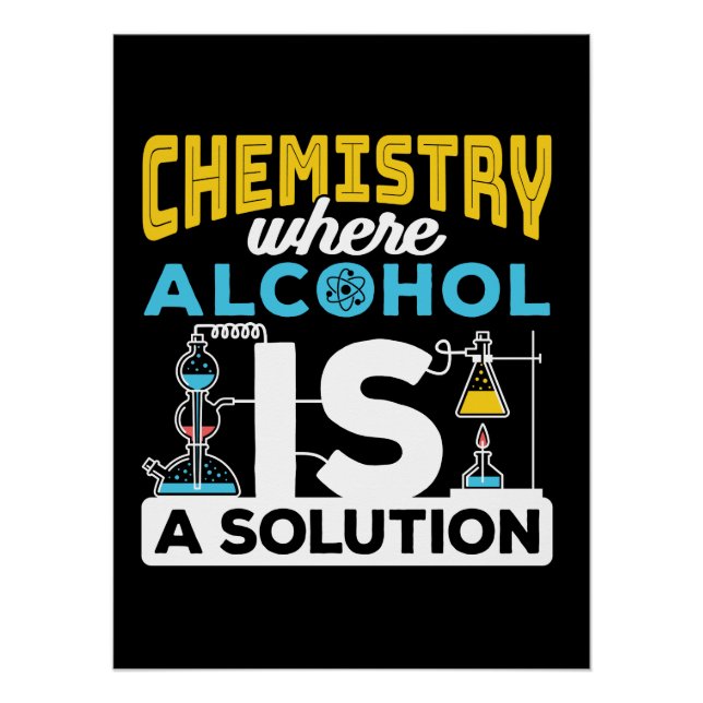 Póster Broma divertida de solución de química (Anverso)