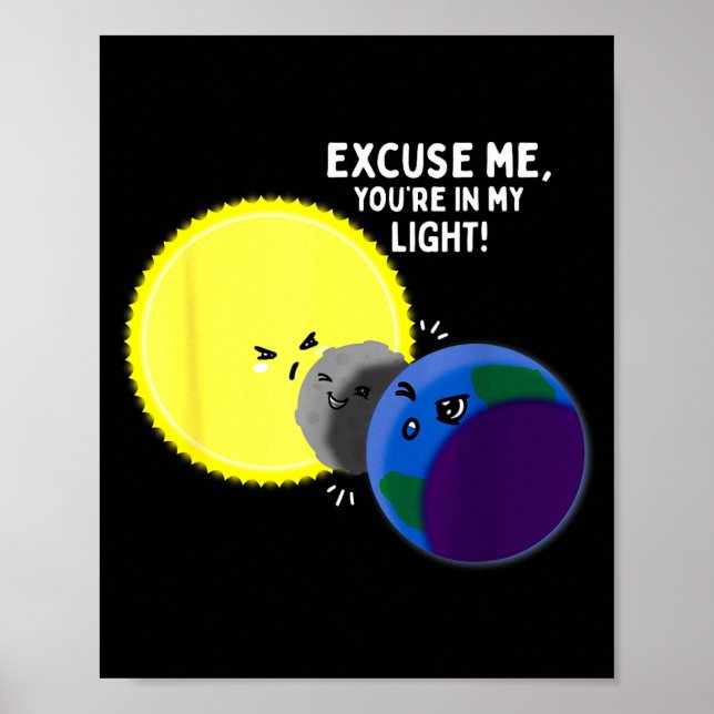 Póster Broma divertida excusa eclipse solar total (Frente)