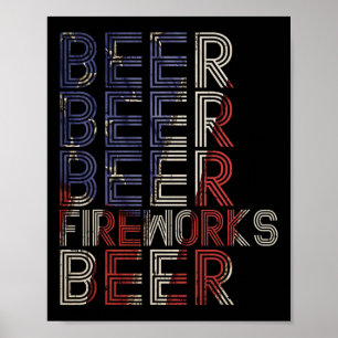 Póster Bromas De Cerveza Retro 4 De Julio Desfile Fiesta 