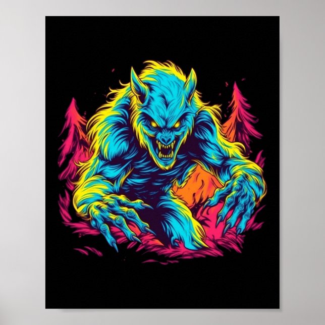 Póster Bromas de Werewolf - Mischief lunar para Halloween (Frente)