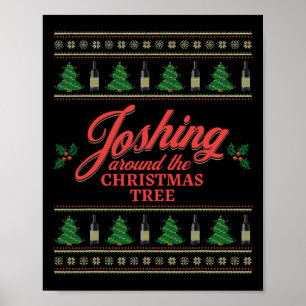 Póster Bromeando Alrededor Del Árbol De Navidad