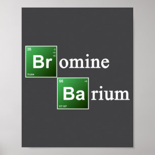 Póster Bromo y Bario Tabla Periódica Química Elemento