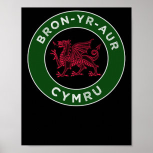 Póster Bron-yr-aur Welsh Place Nombres Cymru 2 Pegatina