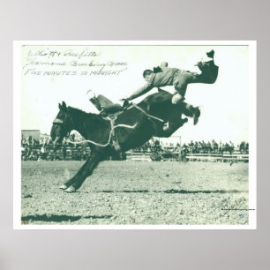 Póster Bronc Bucking famoso cinco minutos