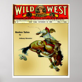 Póster "Bronc Rider" Poster de Rodeo Occidental de Cowboy