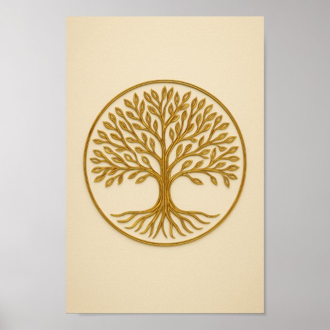 Póster Bronce y marfil en el árbol de la vida (Frente)