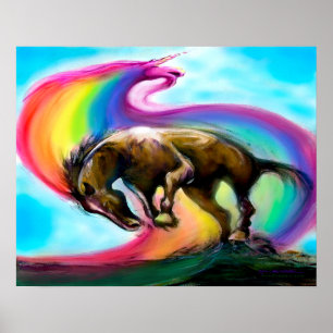 Póster Bronco Rainbow Unicorn