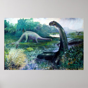 Póster Brontosauro Jurásico Dinosaurio