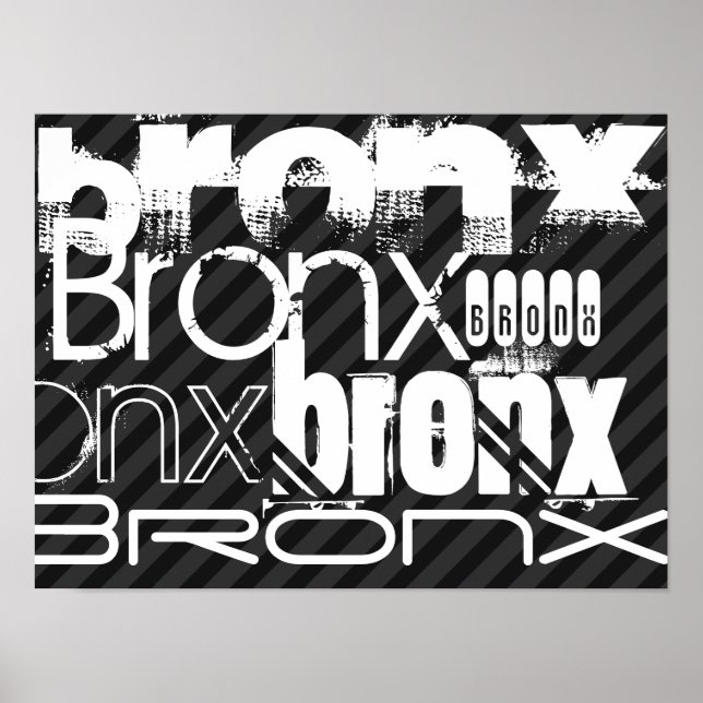 Póster Bronx; franjas grises negras y oscuras (Frente)