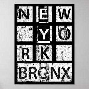 Póster Bronx Nueva York   Tipografía gruesa