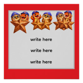 Póster Bronze achievement poster, customisable star rewar