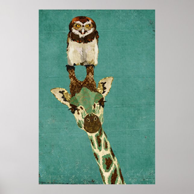 Póster Bronze Giraffe & Owl Art Poster (Frente)