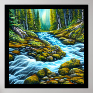 Póster Brook de burbuja de la naturaleza mágica
