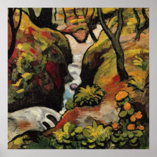 Póster Brook forestal de agosto Macke Expressionismo Vint