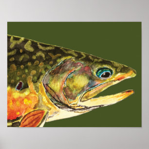Póster Brook Trout Fisherman