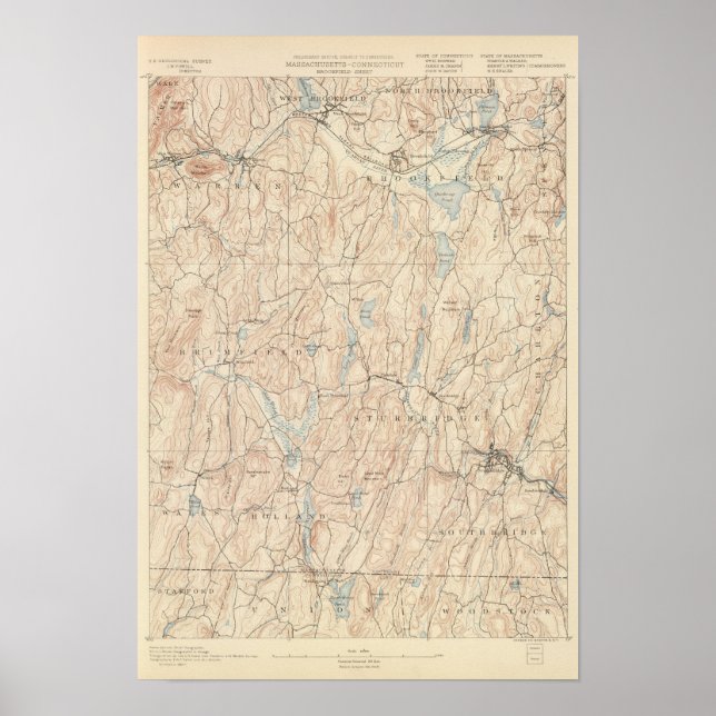 Póster Brookfield, Massachusetts (Frente)