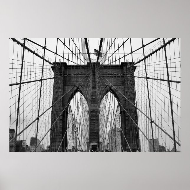 Póster Brooklyn Bridge B&W (Frente)