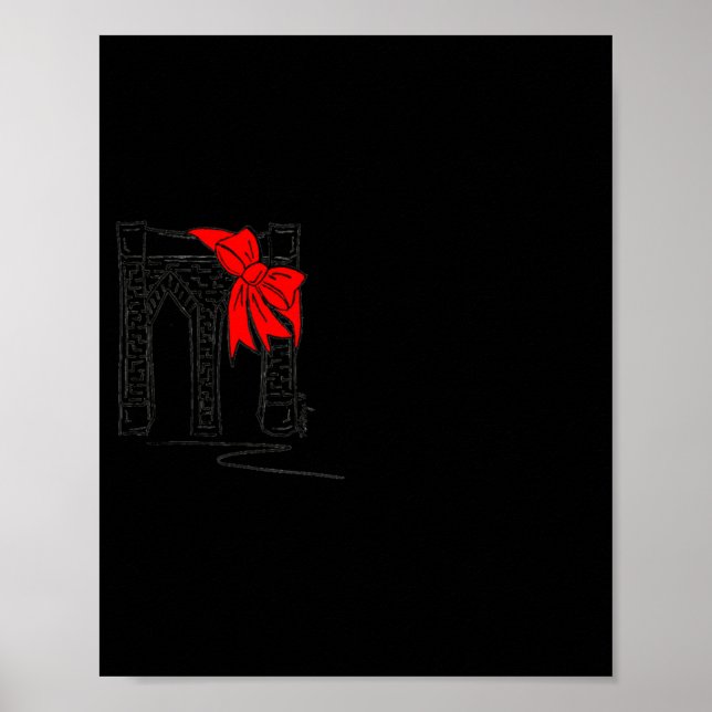 Póster Brooklyn Bridge New York City Nyc Christmas T Shir (Frente)