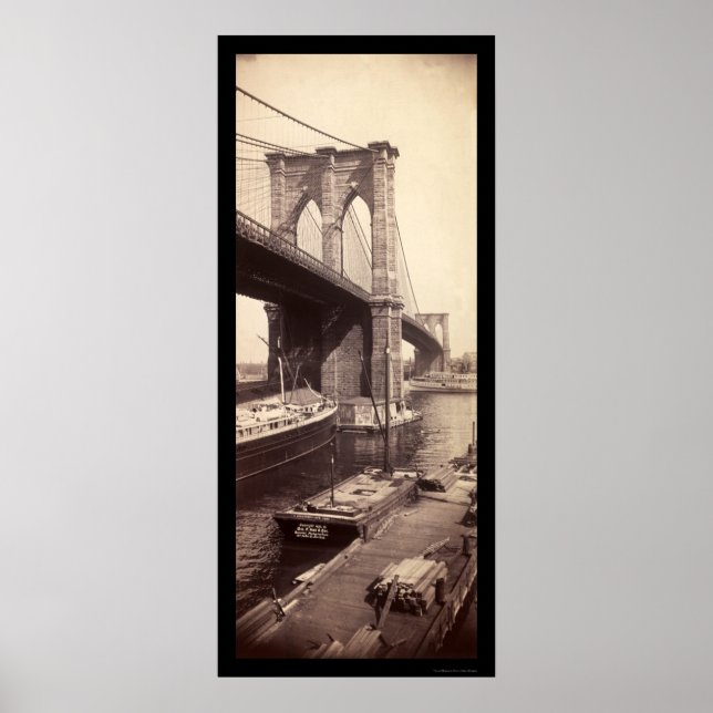 Póster Brooklyn Bridge Photo 1896 (Frente)