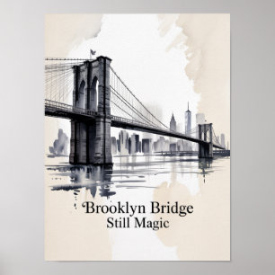 Póster Brooklyn Bridge Todavía Mágico Tinta
