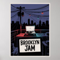 Brooklyn Jam Rooftop Tocadiscos Noche Skyline