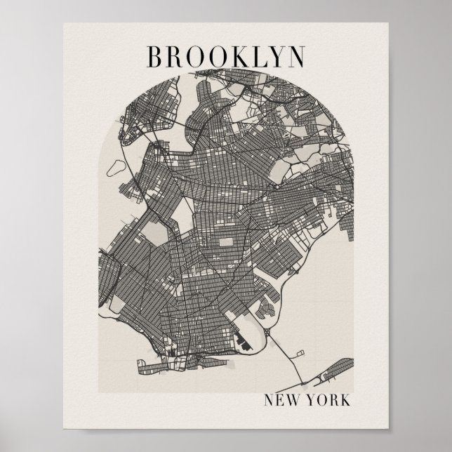 Póster Brooklyn New York Boho Minimal Arch Full Beige (Frente)