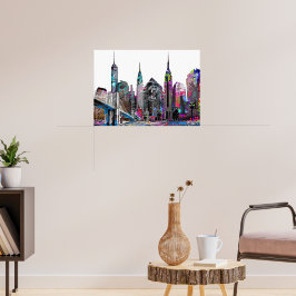 Póster Brooklyn, Nueva York, graffiti