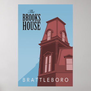 Póster Brooks House Hotel Retro Poster