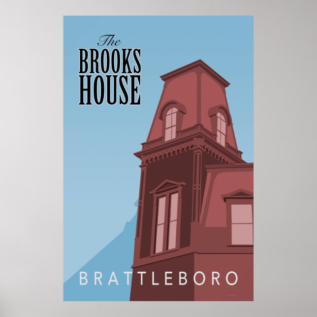 Póster Brooks House Hotel Retro Poster (Frente)