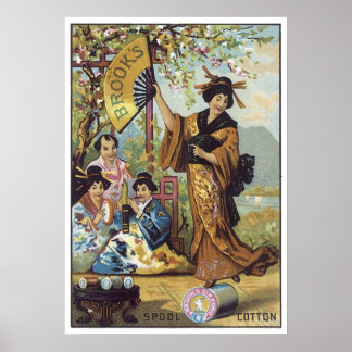 Póster Brooks Spool Cotton Japón