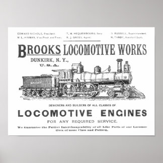 Póster Brooks Steam Locomotive Works 1890 Poster-2