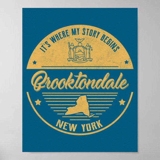 Póster Brooktondale New York Its Where My Story Begins _1 (Frente)