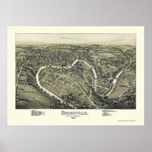 Póster Brookville, PA Panoramic Map - 1895