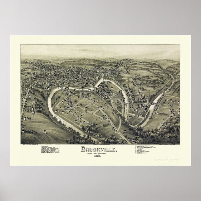 Póster Brookville, PA Panoramic Map - 1895 (Frente)