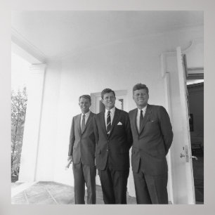 Póster Bros, Presidente John Kennedy, Robert y Ted