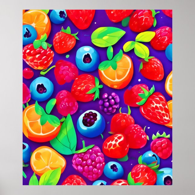 Póster Brote de cítricos y bayas (Frente)