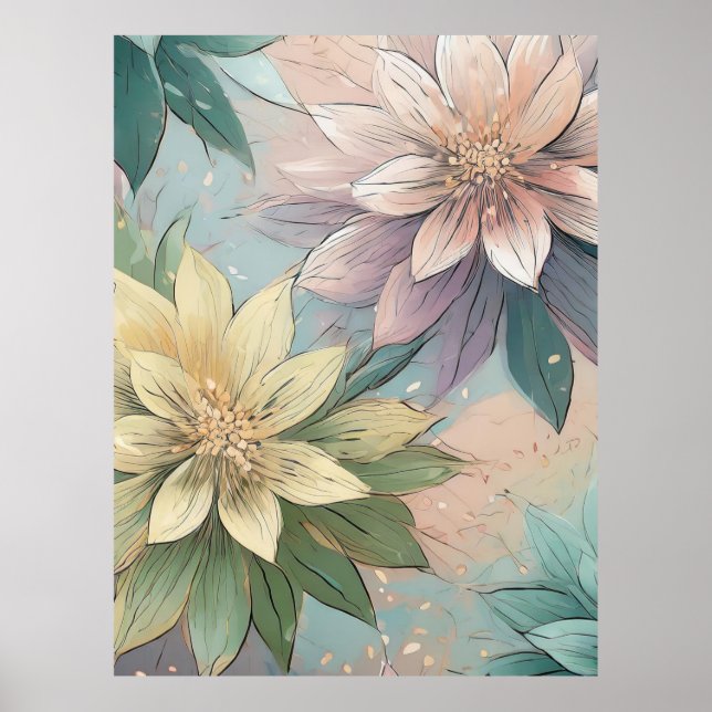 Póster Brote de flores en el Pastel: Patrón de explosione (Frente)