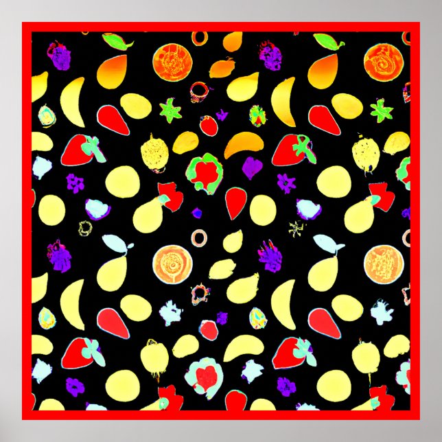 Póster Brote de frutas tropicales neonesas (Frente)